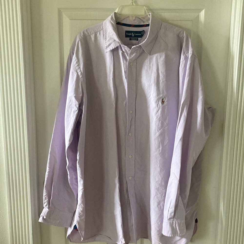Ralph Lauren Men's Classic Fit Lilac Purple Long Sleeve Shirt * Size 2XLT (Tall)